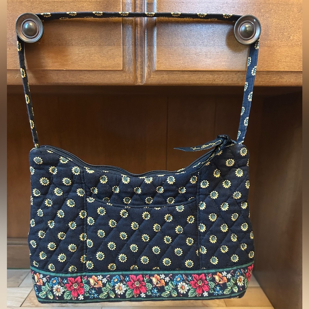 -Vintage Vera Bradley Quilted Sunflower Floral Print Made In Usa Purse